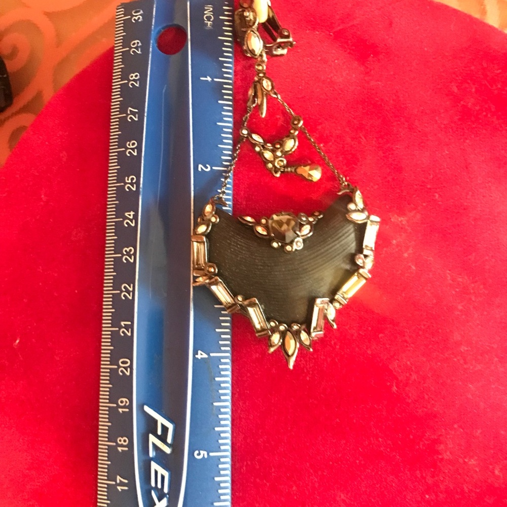 Alexis Bittar Black Lucite Chandelier Clip on Earrings w/crystals in Charcoal - Picture 4 of 7